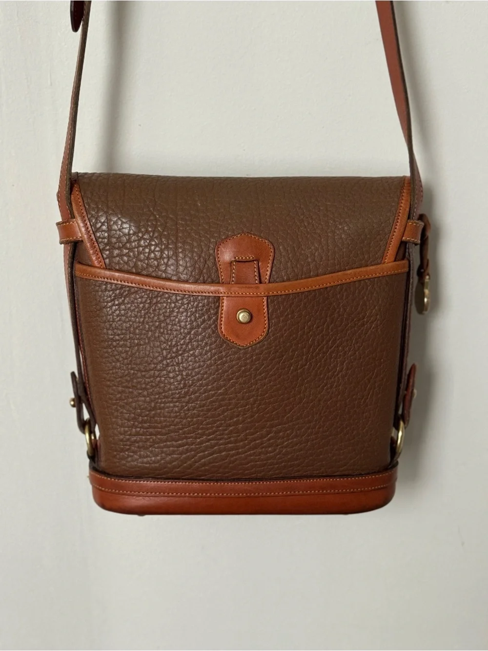 Vintage Dooney & Bourke All-Weather Leather Carrier Flap Crossbody Bag